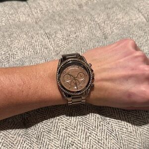 Michael Kors Rose Gold Watch with Crystal Accents